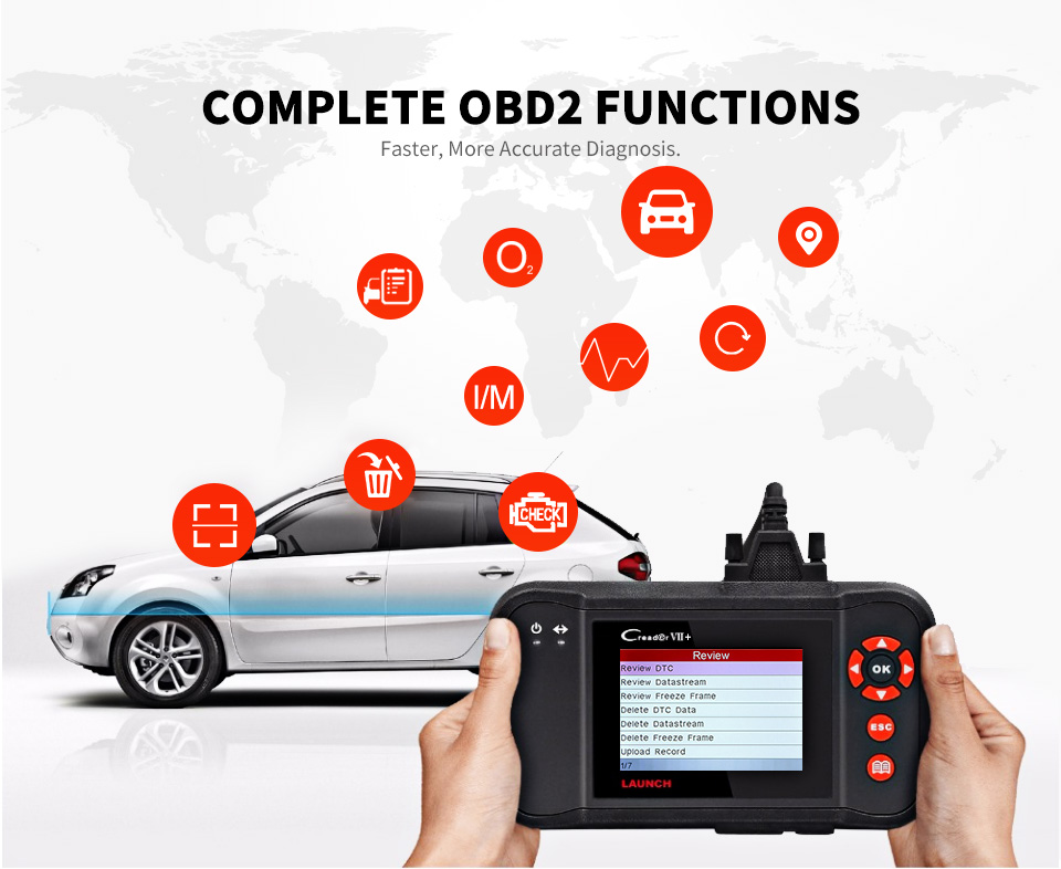 Lancer Creader VII + fonctions OBD2 complètes