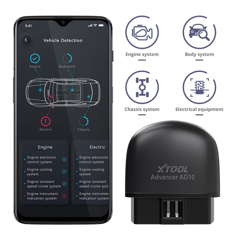 testeur de système de moteur automatique bluetooth